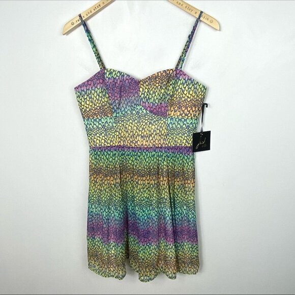 BB Dakota Keelia Tank Mini Dress Multicolor Print Revolve Size 4 Summer Boho NWT - Picture 13 of 14